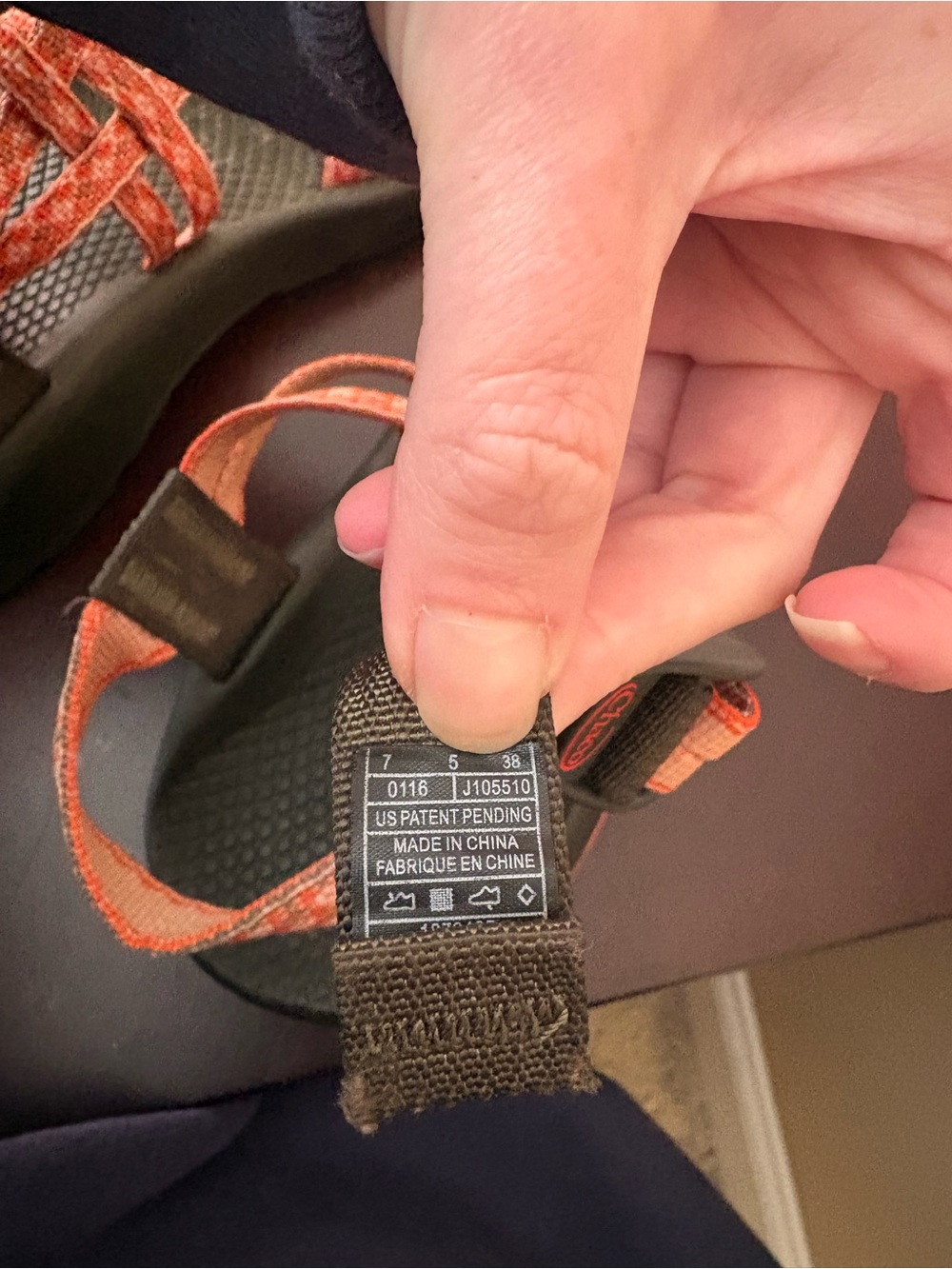Chaco Women's Orange Patterned Multi-Strap Sandals - Picture 5 of 6